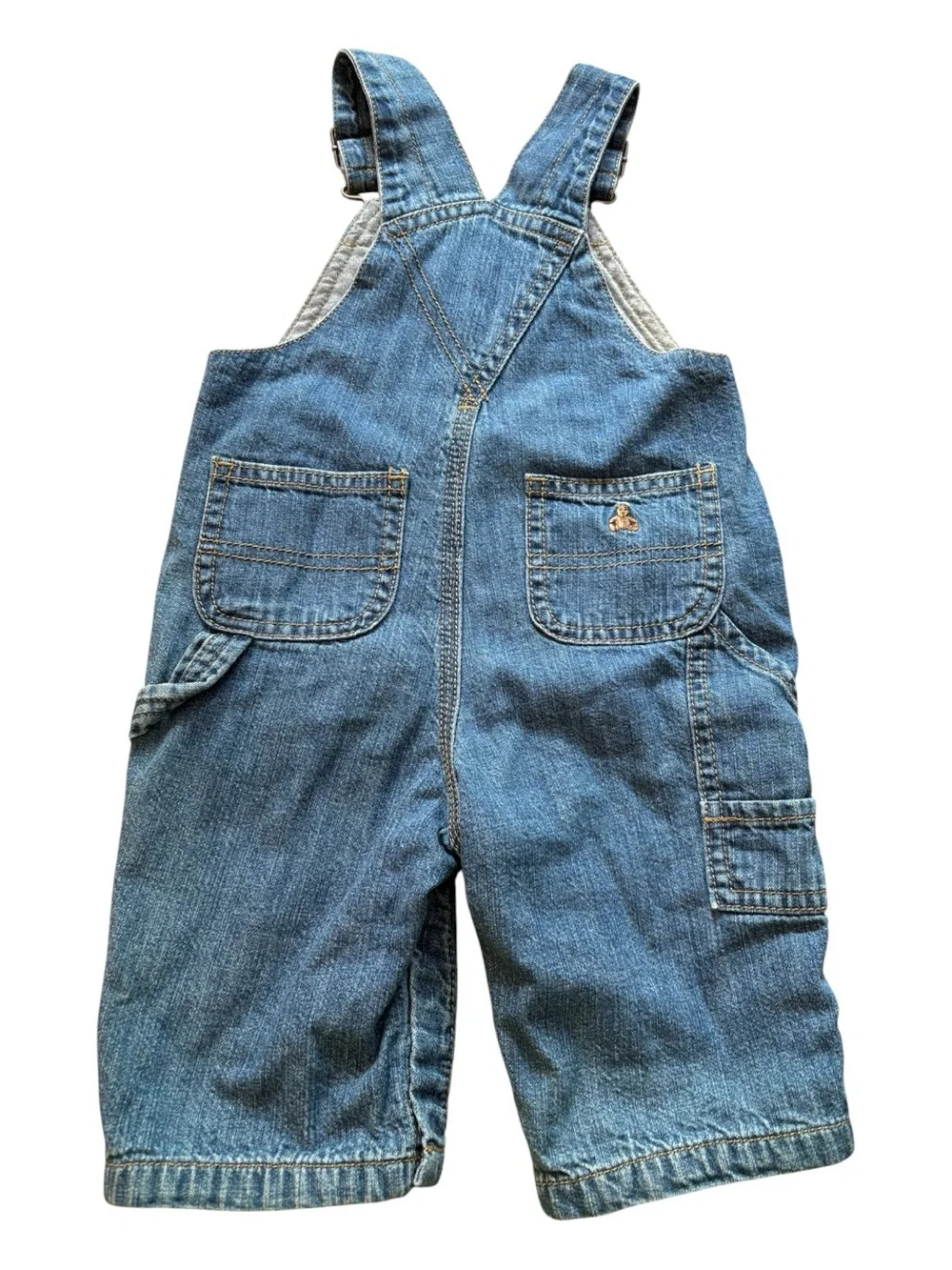 VTG Baby Gap Lined Denim Carpenter Overalls Bear 3-6 Months